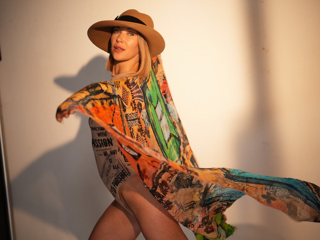 Fullart Gold Channel Of Life  - Artistico Foulard Unisex Firmato - 140X140cm, Art to wear, limited edition