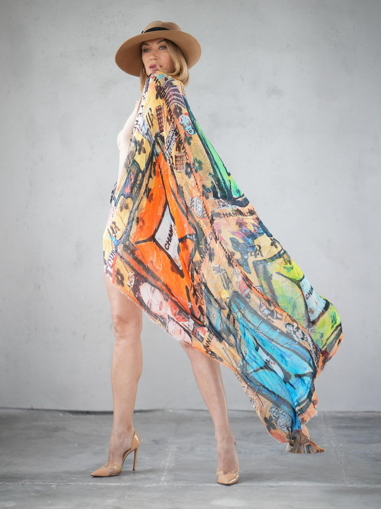 Fullart Gold Channel Of Life  - Artistico Foulard Unisex Firmato - 140X140cm, Art to wear, limited edition