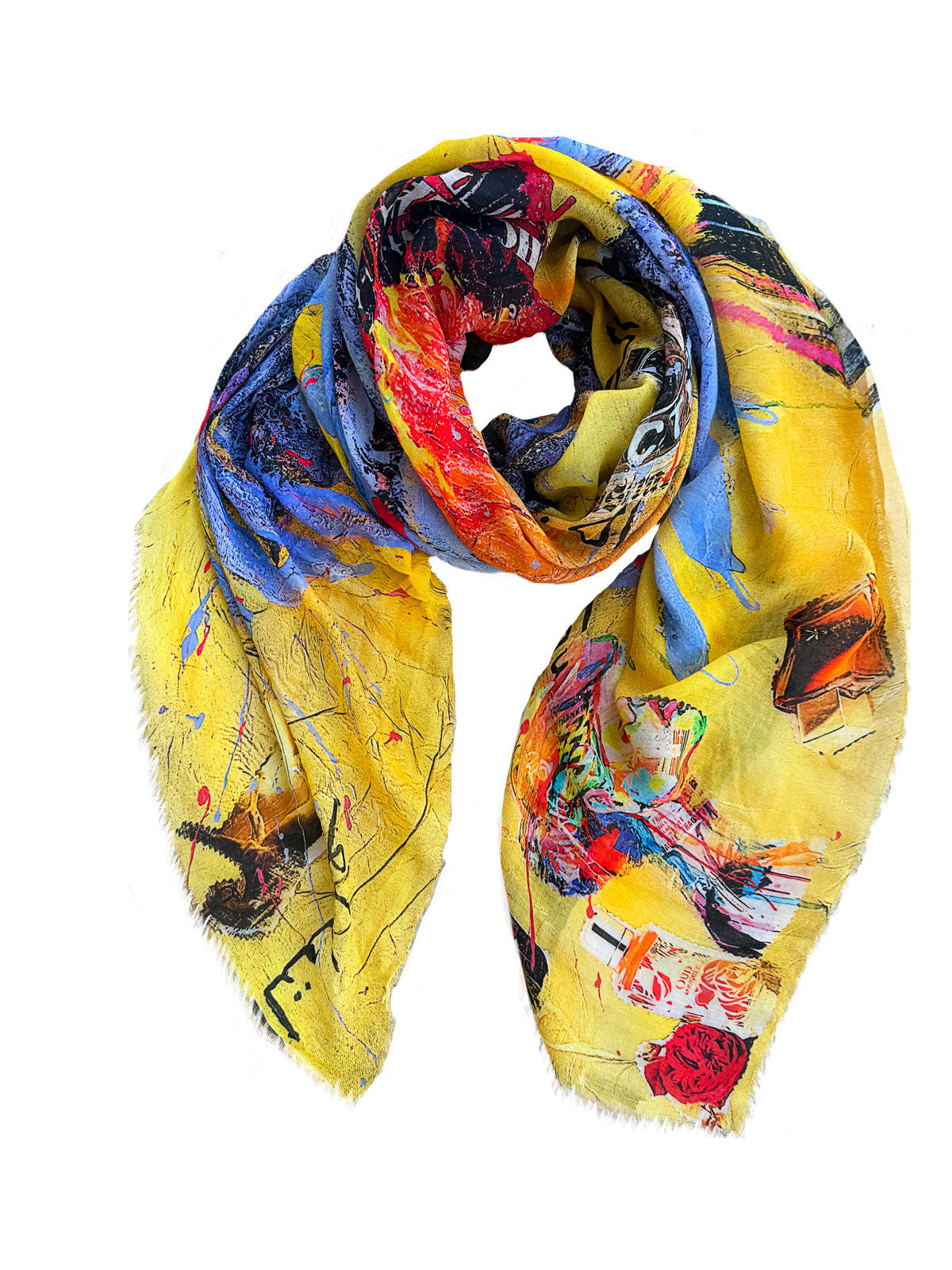Fullart GOLD GENEROSITY, "The Wings of Power" Artistico Foulard Unisex Colorato Firmato 140X140