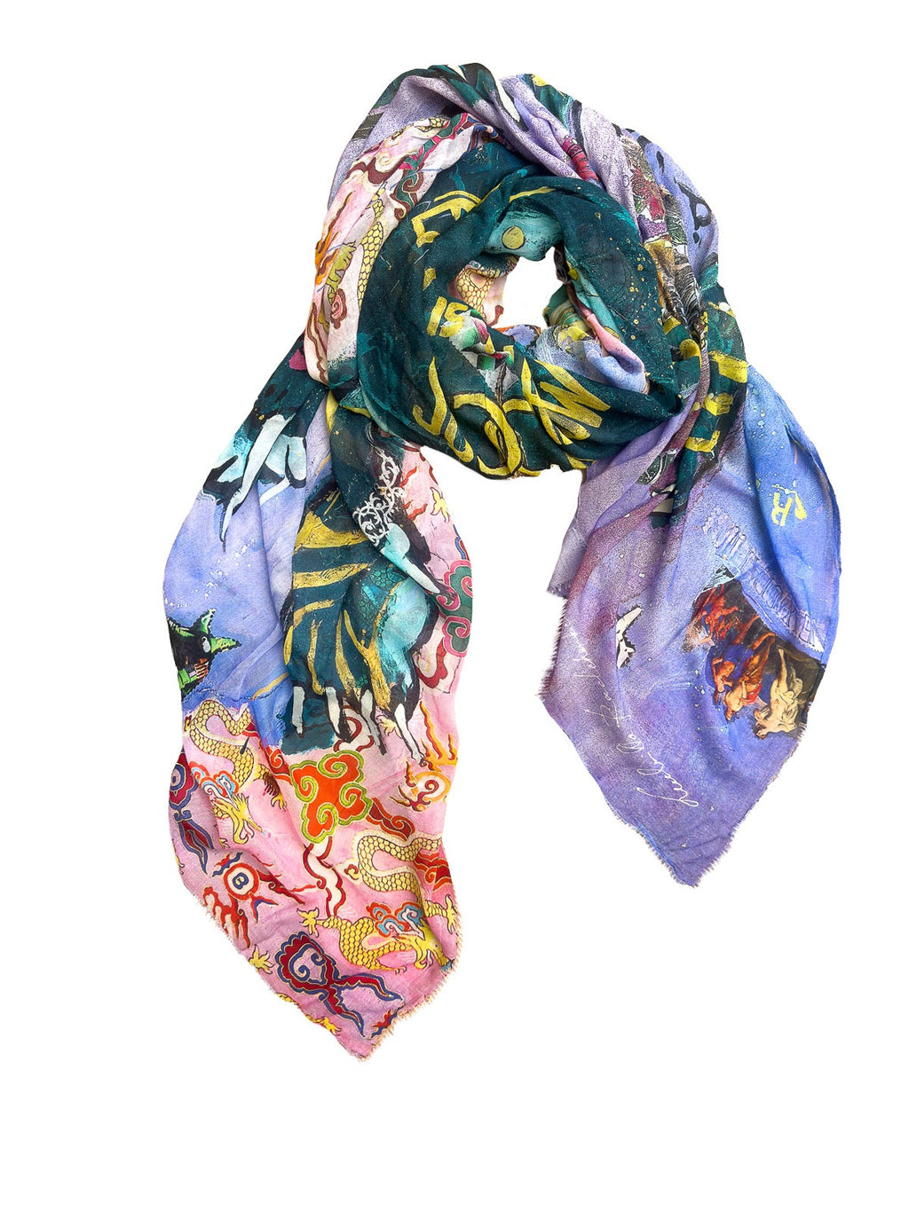 FullArt INVIDIA - Artistico  Foulard Unisex Firmato - 140X200cm, Multiplo d’arte da indossare, limited edition
