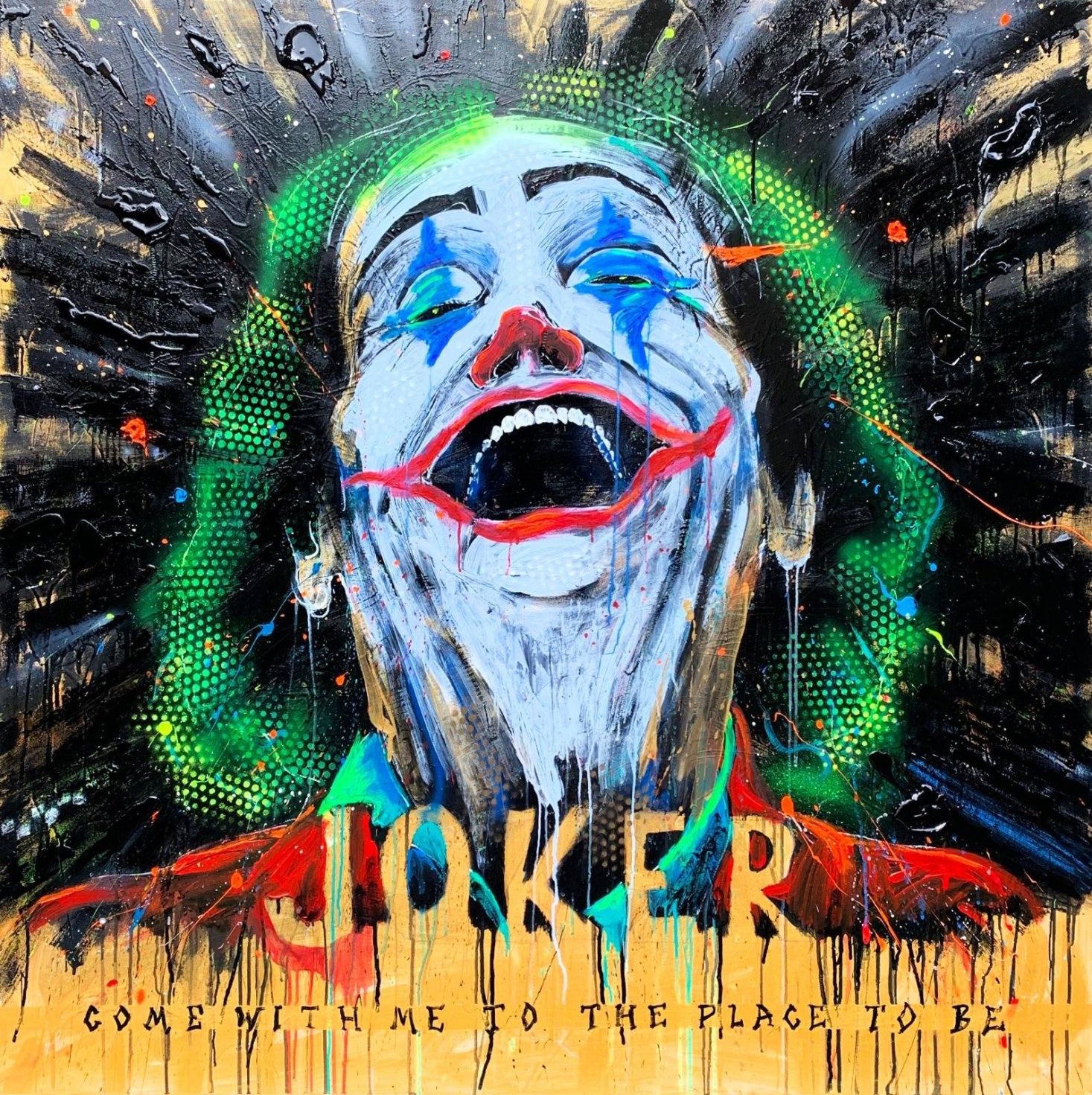 Fullart Joker - Artistico Foulard Unisex Firmato - 140X140cm, art-to-wear, limited edition