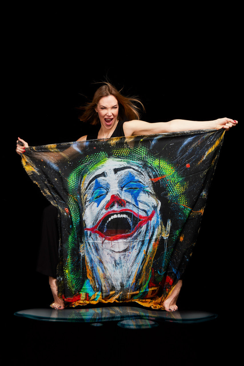 Fullart Joker - Artistico Foulard Unisex Firmato - 140X140cm, art-to-wear, limited edition