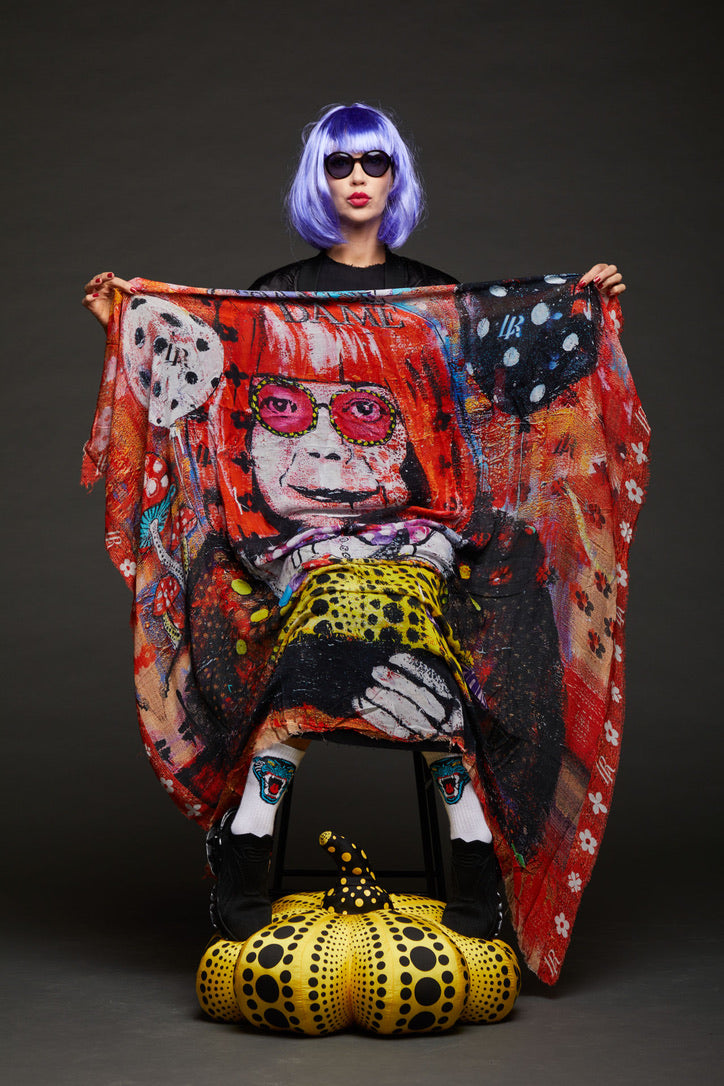 Fullart Kusama World - Artistico Foulard Unisex Firmato - 140X140cm, art-to-wear, limited edition