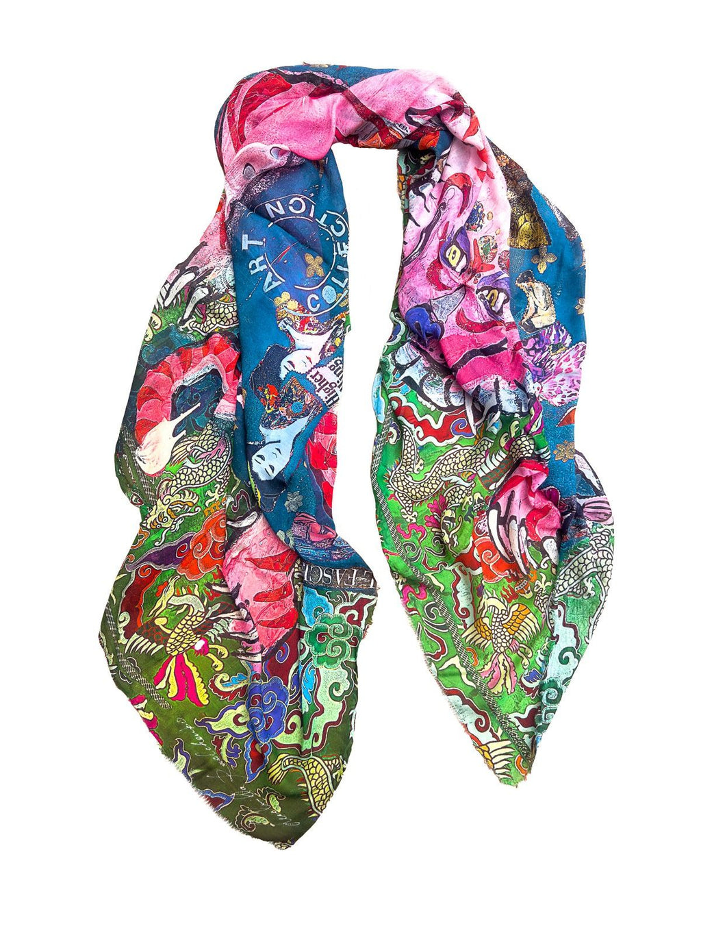FullArt LUSSURIA - Artistico  Foulard Unisex Firmato - 140X200cm, Multiplo d’arte da indossare, limited edition