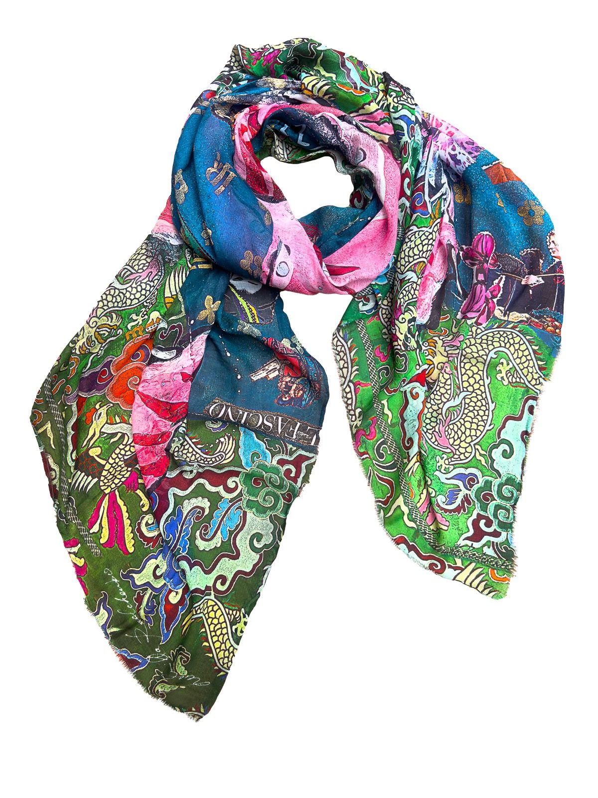FullArt LUSSURIA - Artistico  Foulard Unisex Firmato - 140X200cm, Multiplo d’arte da indossare, limited edition