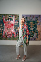 FullArt LUSSURIA - Artistico  Foulard Unisex Firmato - 140X200cm, Multiplo d’arte da indossare, limited edition