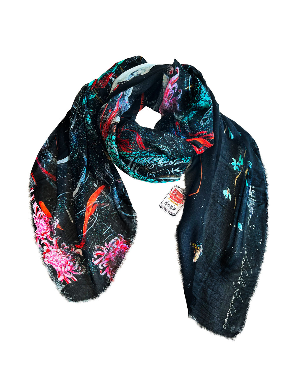 Fullart Night Samurai - Artistico Foulard Unisex Firmato -140X140cm, Art to wear, limited edition