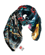 Fullart Night Samurai - Artistico Foulard Unisex Firmato -140X140cm, Art to wear, limited edition