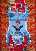 FullArt ORGOGLIO - Artistico  Foulard Unisex Firmato - 140X200cm, Multiplo d’arte da indossare, limited edition