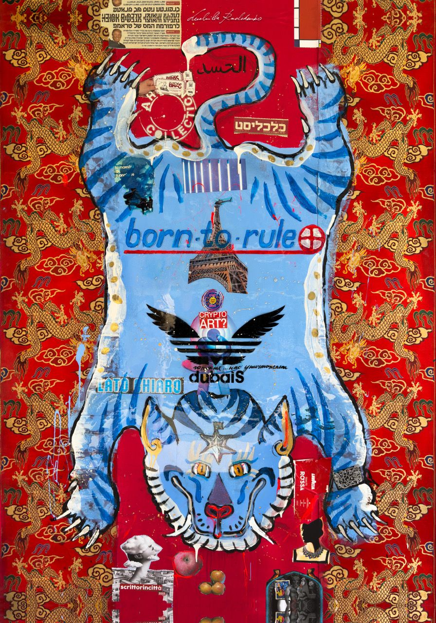 FullArt ORGOGLIO - Artistico  Foulard Unisex Firmato - 140X200cm, Multiplo d’arte da indossare, limited edition