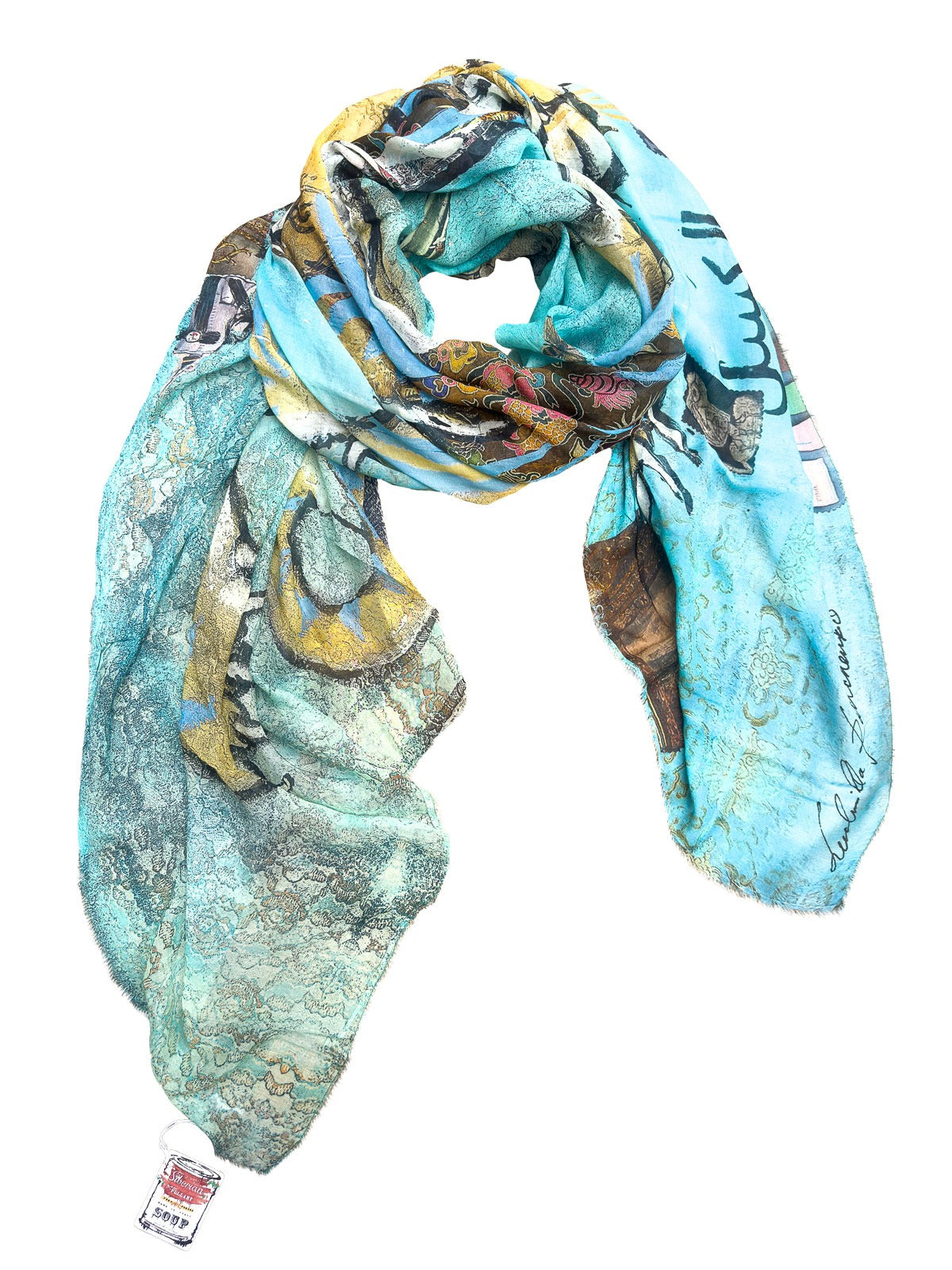FullArt PIGRIZIA - Artistico  Foulard Unisex Firmato - 140X200cm, Multiplo d’arte da indossare, limited edition