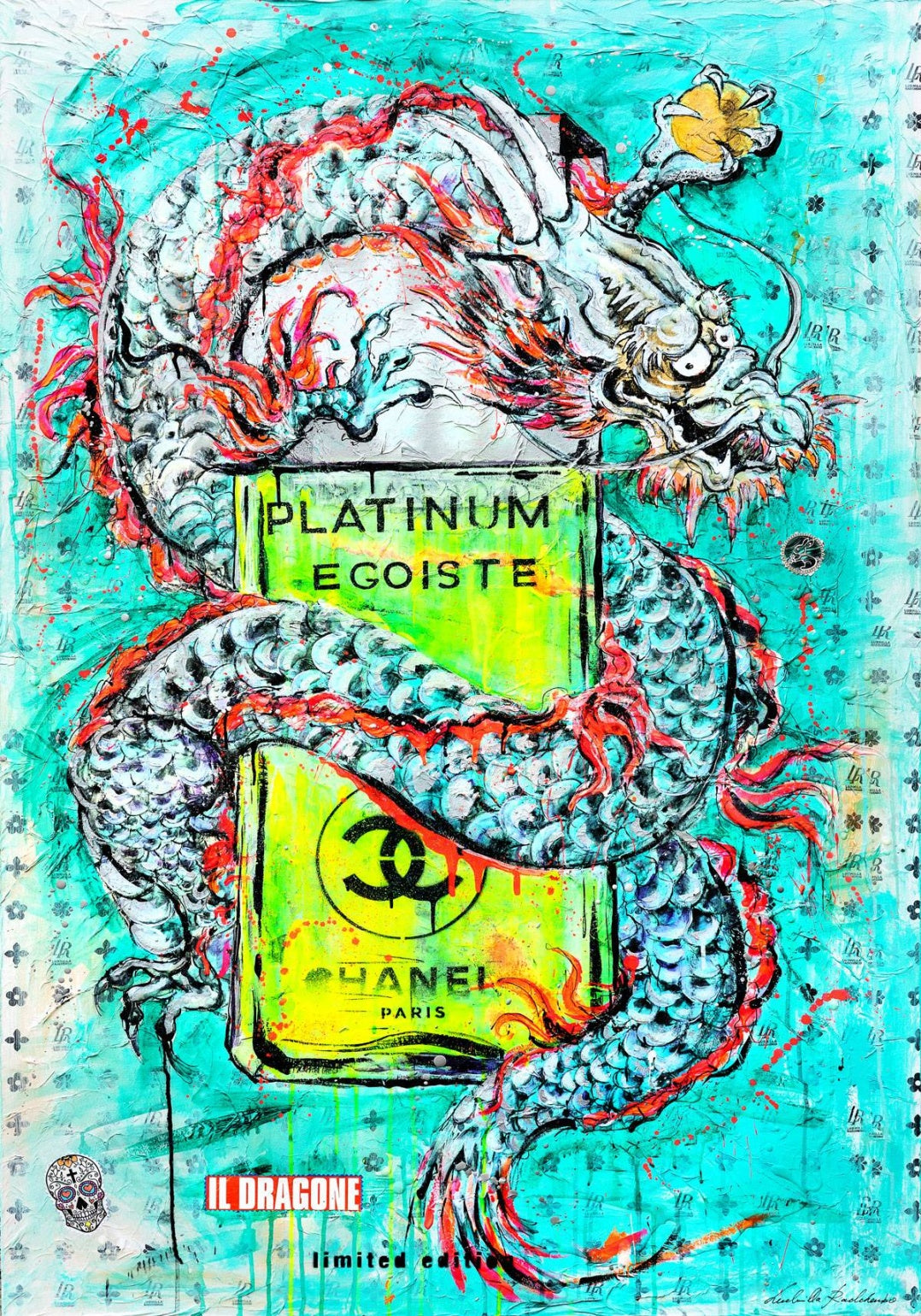 Fullart Platinum Egoiste  -  Artistico  Foulard Unisex Firmato - 140X200cm, art-to-wear, limited edition