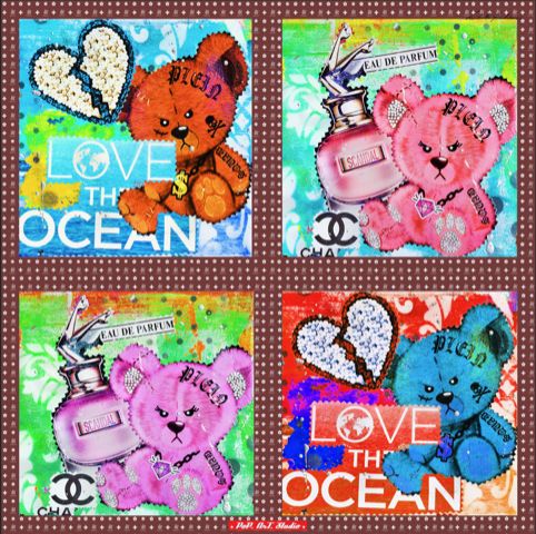 Fullart Pop Bears - Artistico Foulard Unisex Firmato - 140X140cm art-to-wear, limited edition