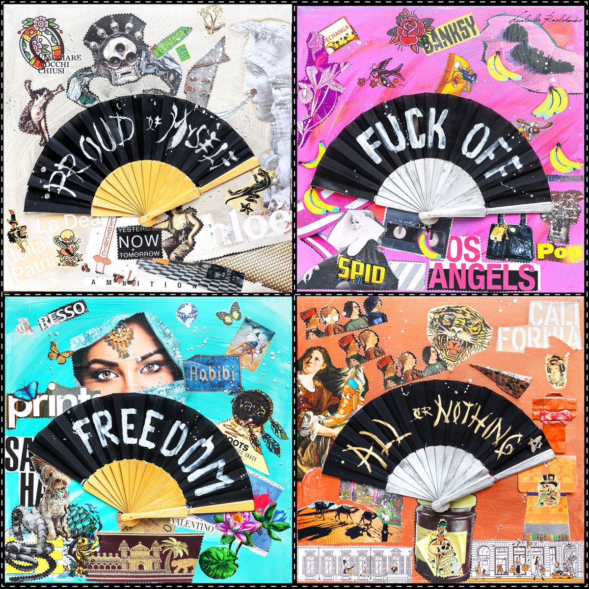 Fullart Pop Fan - Artistico Foulard Unisex Firmato - 140X140cm, art-to-wear, limited edition
