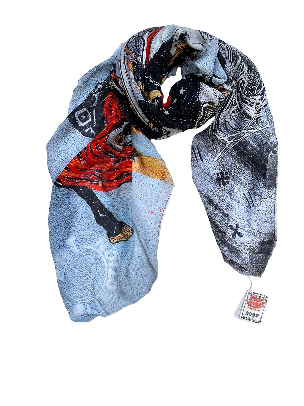 FullArt Samurai Fighting , Artistico  Foulard Unisex Firmato - 140X140cm, Multiplo d’arte da indossare, limited edition