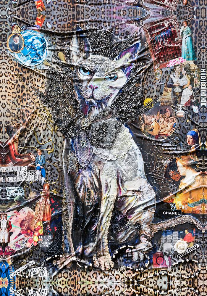 Fullart Stregatto - Artistico Foulard Unisex Firmato - 140X200cm, art-to-wear, limited edition