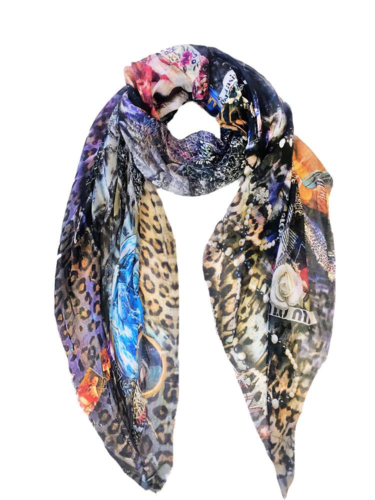 Fullart Stregatto - Artistico Foulard Unisex Firmato - 140X200cm, art-to-wear, limited edition