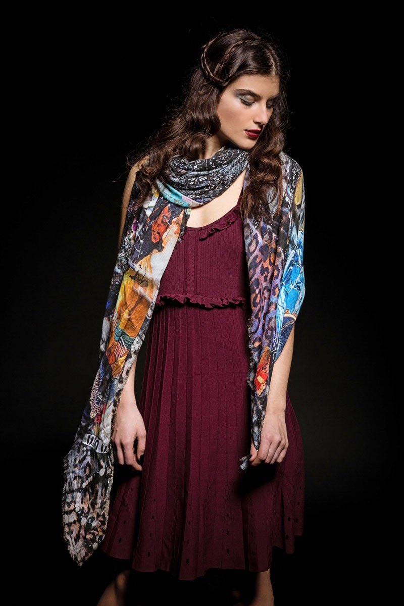 Fullart Stregatto - Artistico Foulard Unisex Firmato - 140X200cm, art-to-wear, limited edition