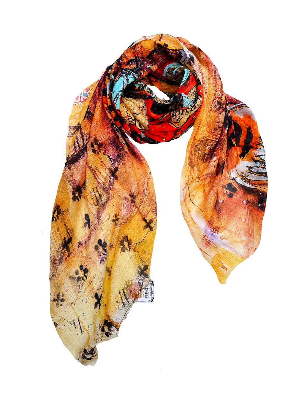 Fullart Tiger&Samurai - -  Artistico  Foulard Unisex Firmato - 140X140cm, Art to wear, limited edition