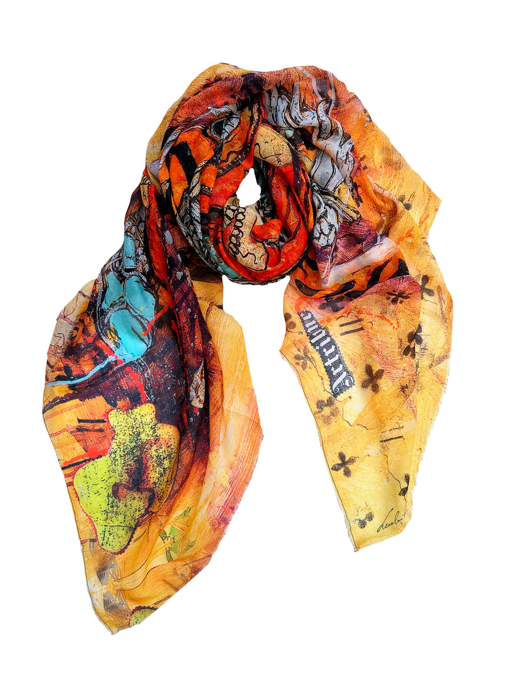 Fullart Tiger&Samurai - -  Artistico  Foulard Unisex Firmato - 140X140cm, Art to wear, limited edition