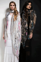 Fullart White Luxury - Artistico Foulard Unisex Firmato - 140X200cm, Multiplo d’arte da indossare, limited edition