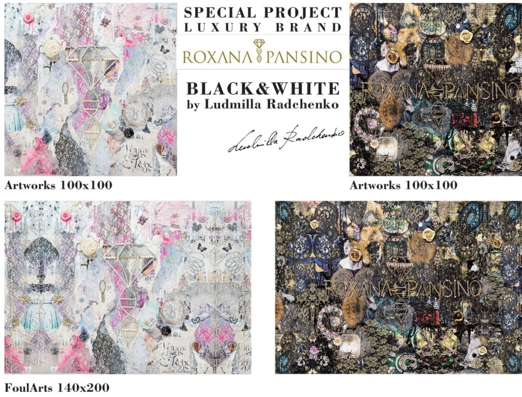 Fullart White Luxury - Artistico Foulard Unisex Firmato - 140X200cm, Multiplo d’arte da indossare, limited edition