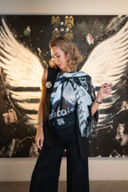 FullArt White Power -  Artistico  Foulard Unisex Firmato - 140X140cm, Art to wear, limited edition
