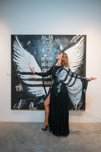 FullArt White Power -  Artistico  Foulard Unisex Firmato - 140X140cm, Art to wear, limited edition