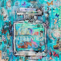 Luxury FullArt In Seta 100% DEFENDER - Artistico Foulard Unisex Firmato - 140X140cm, art-to-wear, limited edition.