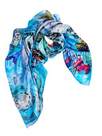 Luxury FullArt In Seta 100% DEFENDER - Artistico Foulard Unisex Firmato - 140X140cm, art-to-wear, limited edition.