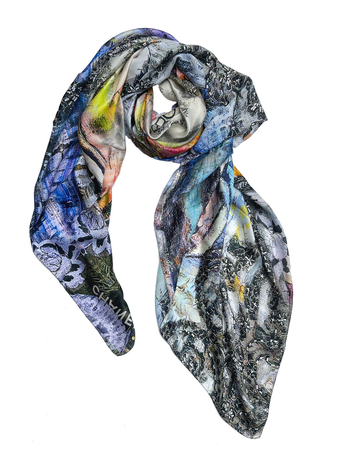 Luxury FullArt In Seta 100% PROTAGONIST - Artistico Foulard Unisex Firmato - 140X100cm, art-to-wear, limited edition.