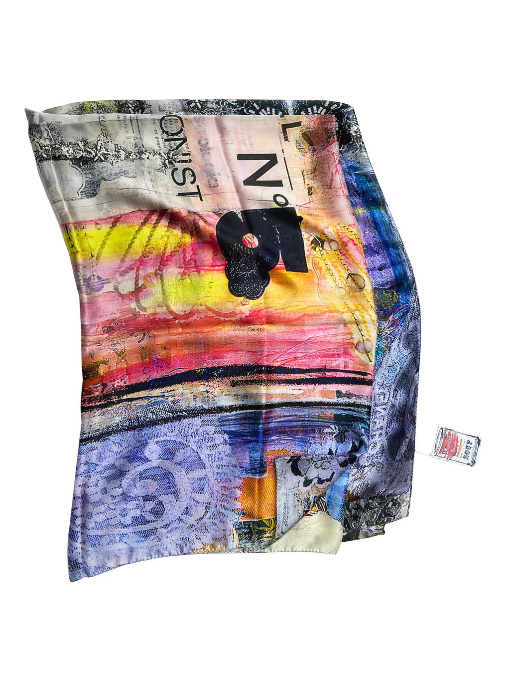 Luxury FullArt In Seta 100% PROTAGONIST - Artistico Foulard Unisex Firmato - 140X100cm, art-to-wear, limited edition.