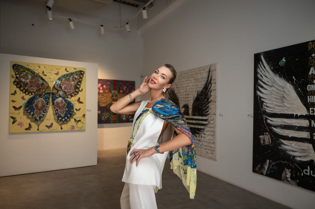 WHITE POWER, Art Work 190X190cm,  Art Series THE WINGS of POWER 2025, Dubai.