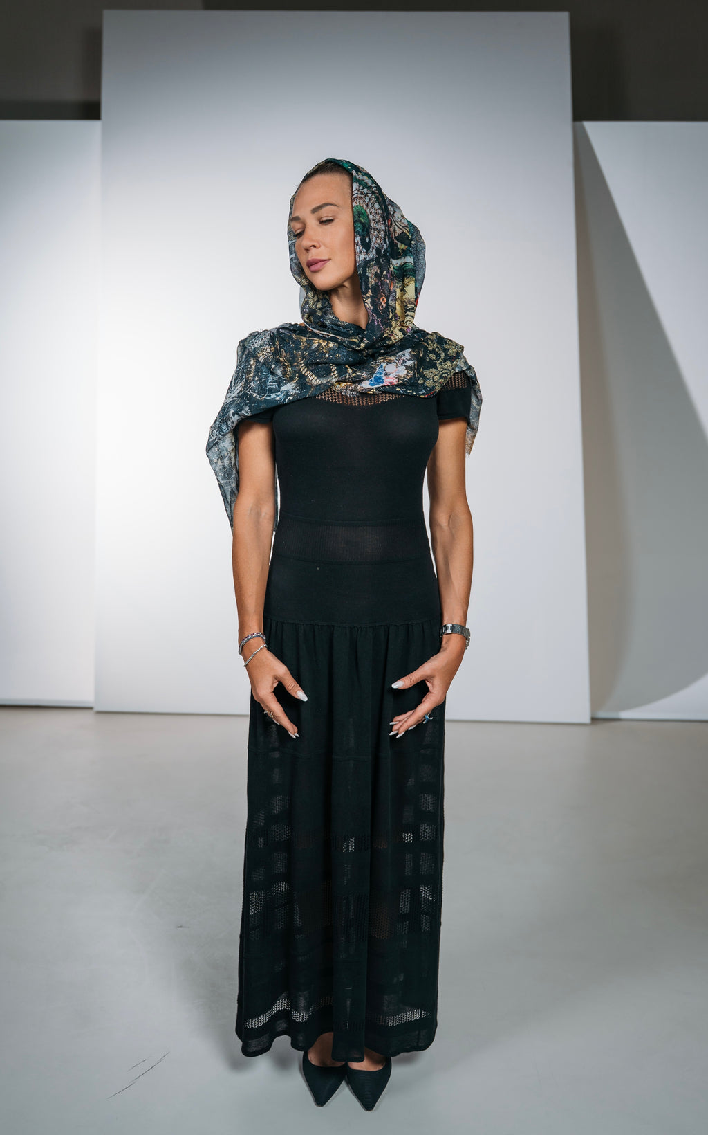 Fullart Black Luxury Hijab - Artistico Foulard 70X200cm, prima collezione che incontra la cultura islamica, limited edition
