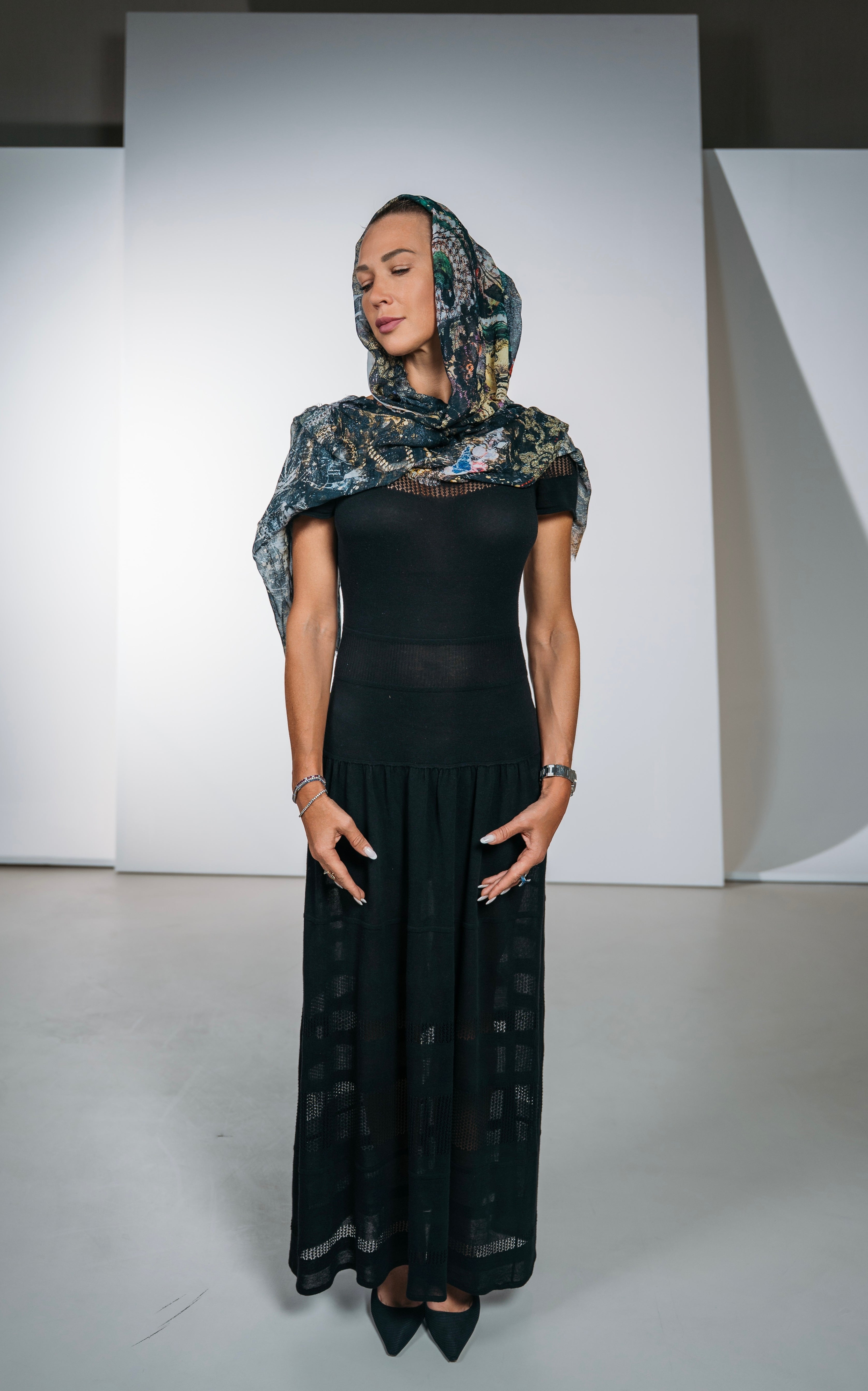 Fullart Black Luxury Hijab - Artistico Foulard 70X200cm, prima collezione che incontra la cultura islamica, limited edition