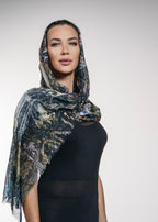 Fullart Black Luxury Hijab - Artistico Foulard 70X200cm, prima collezione che incontra la cultura islamica, limited edition