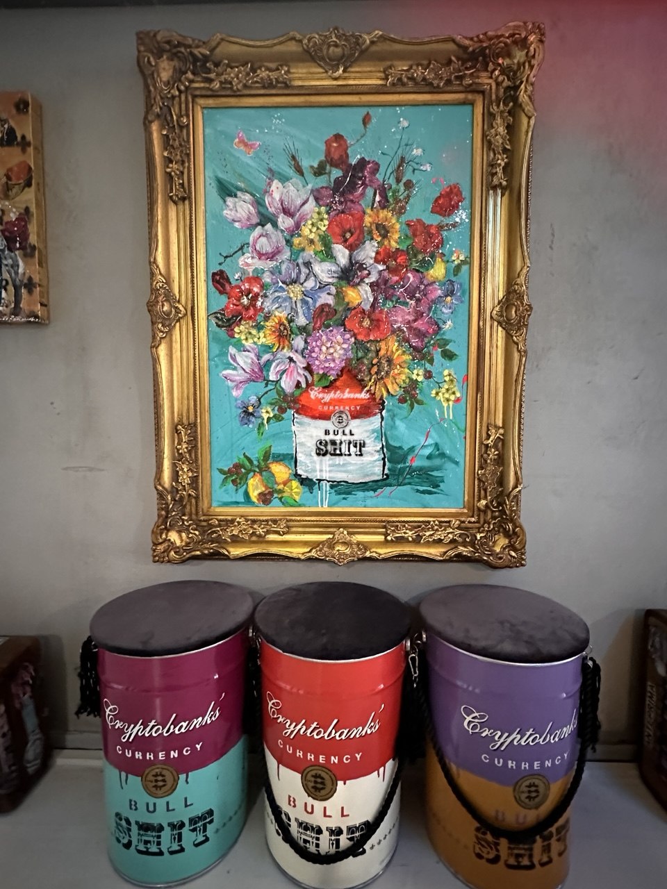 Crypto Flowers, Opera Darte 100X70Cm (130X100Cm Con Cornice), 2024, Pezzo Unico