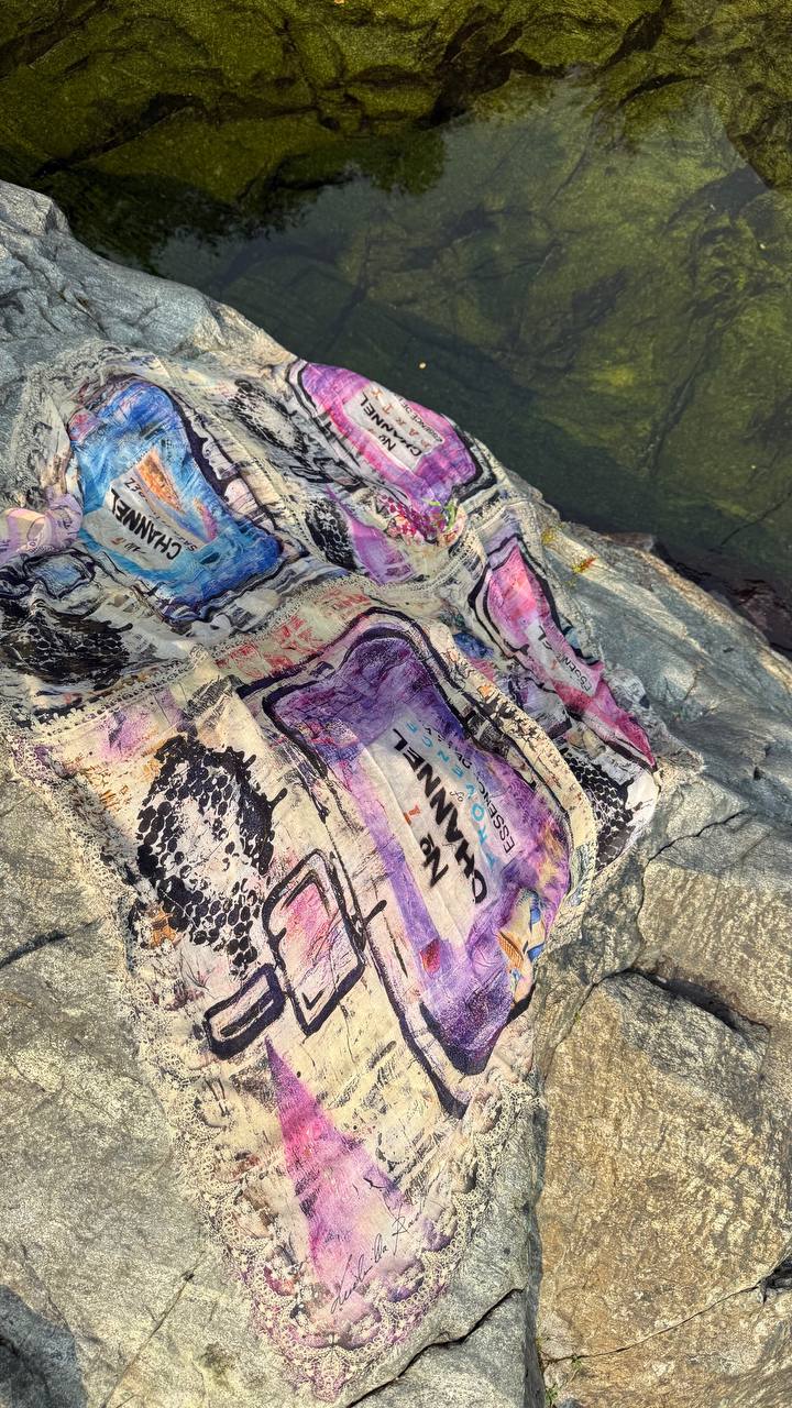 FullArt Channel Of Lavender Saint-Tropez - Artistico Foulard Unisex Firmato - 140X140cm, art-to-wear, limited edition