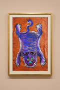 Amethyst Tiger — Hand-painted Original on Papyrus
