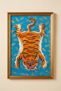 Tangerine Tiger — Hand-painted Original on Papyrus