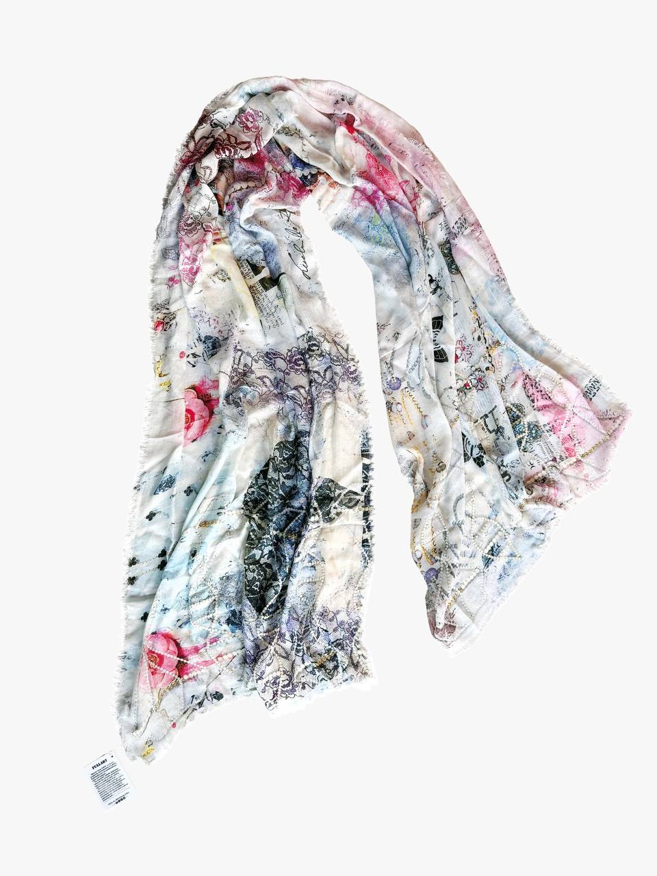 Fullart White Luxury Hijab - Artistico Foulard 70X200cm, prima collezione che incontra la cultura islamica, limited edition