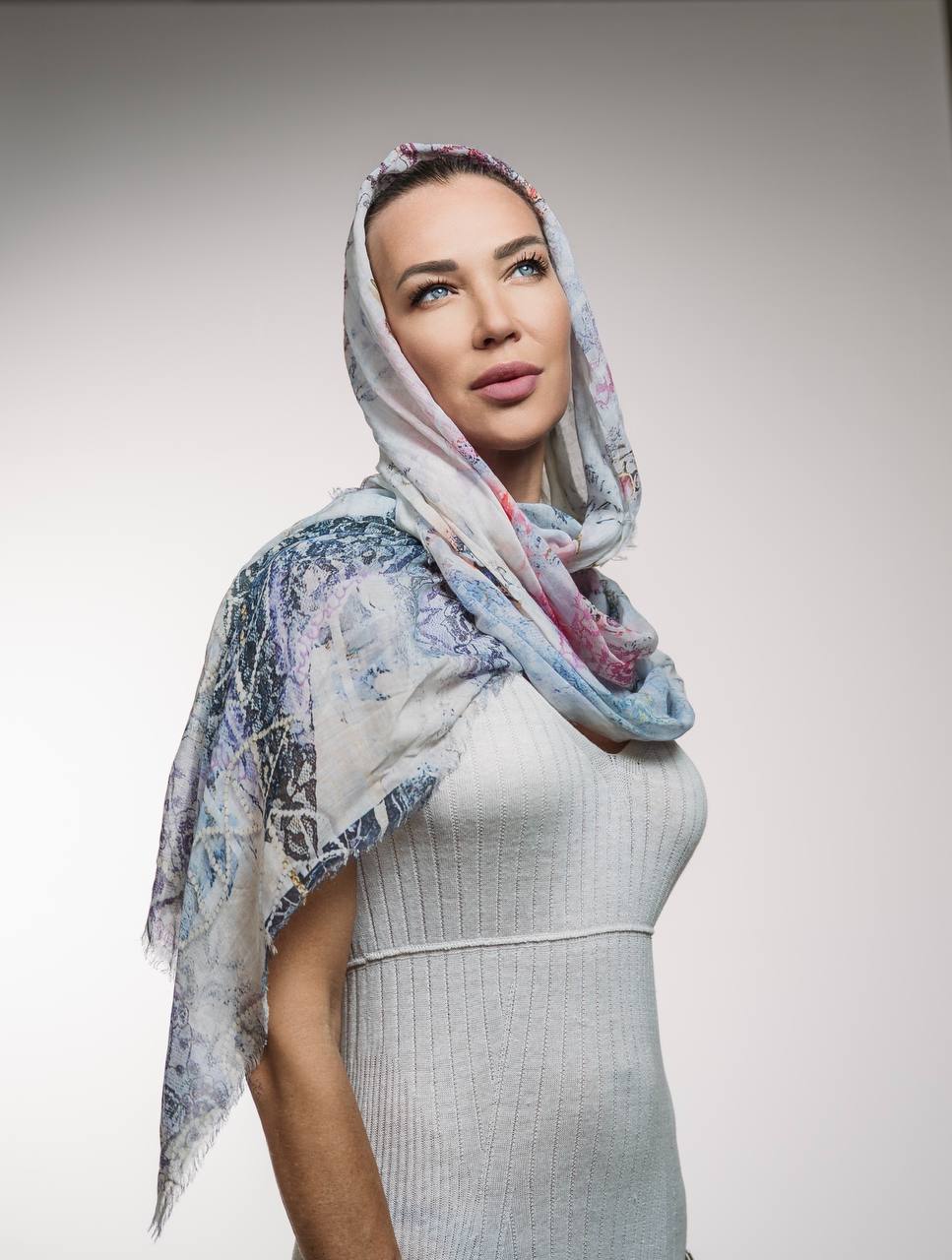 Fullart White Luxury Hijab - Artistico Foulard 70X200cm, prima collezione che incontra la cultura islamica, limited edition