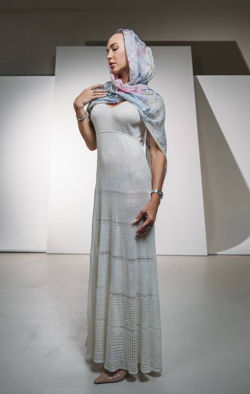 Fullart White Luxury Hijab - Artistico Foulard 70X200cm, prima collezione che incontra la cultura islamica, limited edition